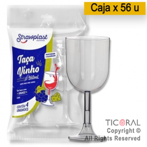 COPA VINO CRISTAL 260 CC COPOBRAS X 56 unidades (14 pack x 4 unid)